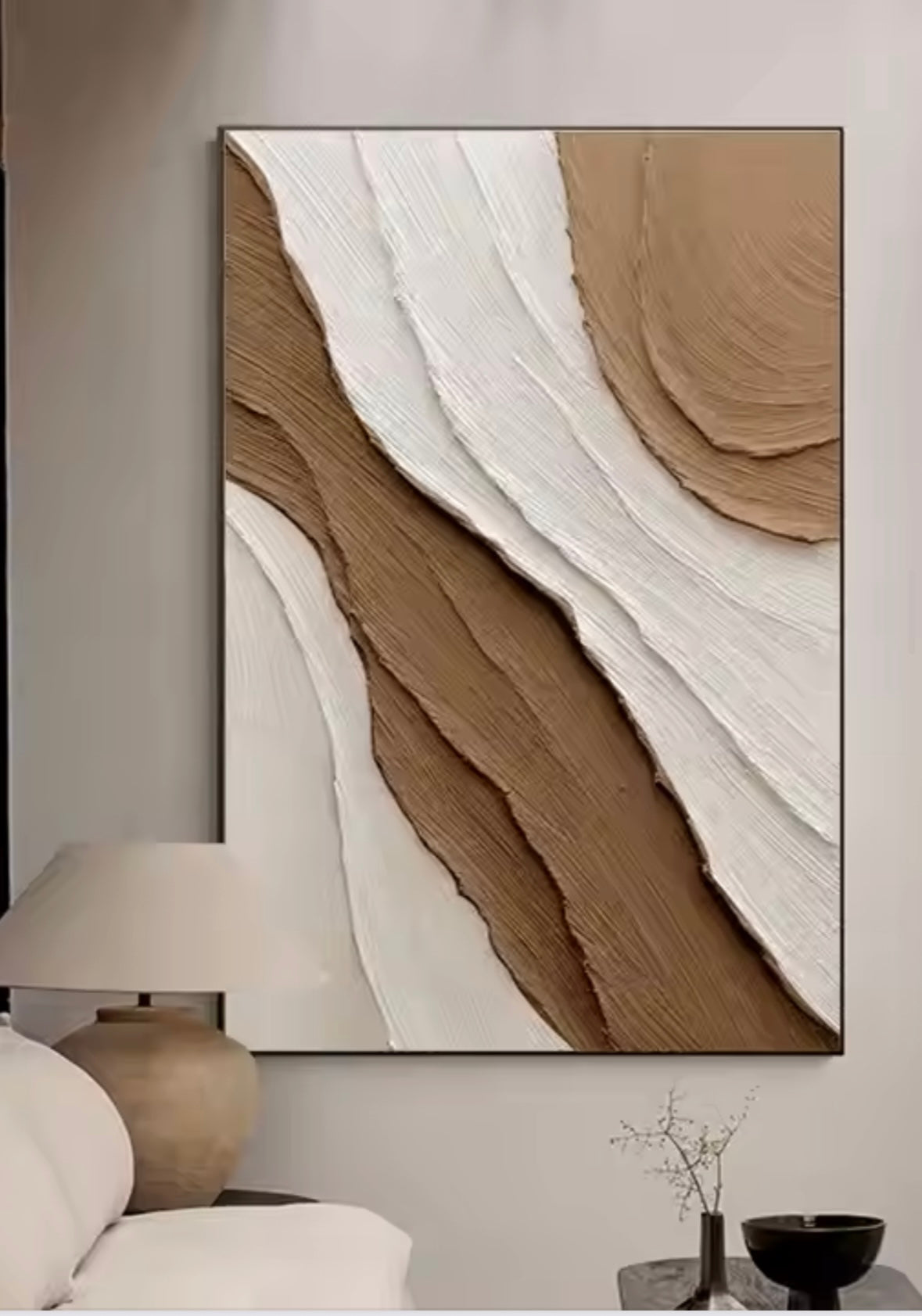 Tableau Texturé Sable & Lin – 60x90 cm - Collection Wabi Sabi