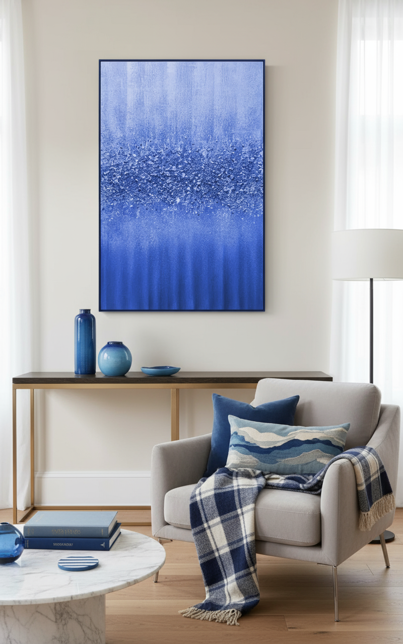 Tableau Bleu Infini - 60x90 cm