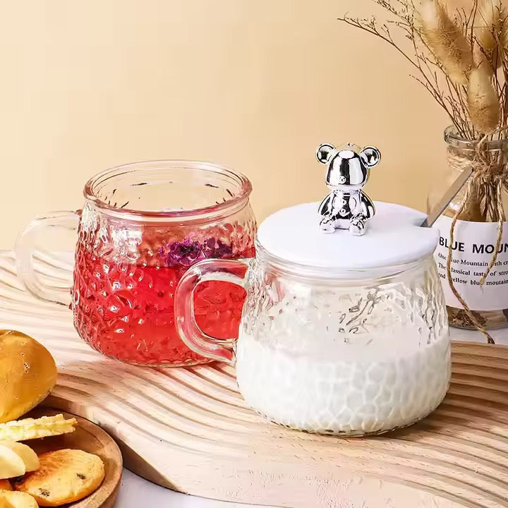 Mug en verre martelé