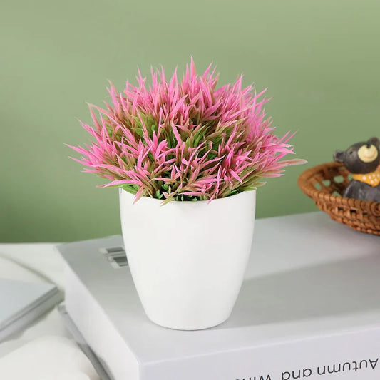 Mini pot fleurs artificielles colorées