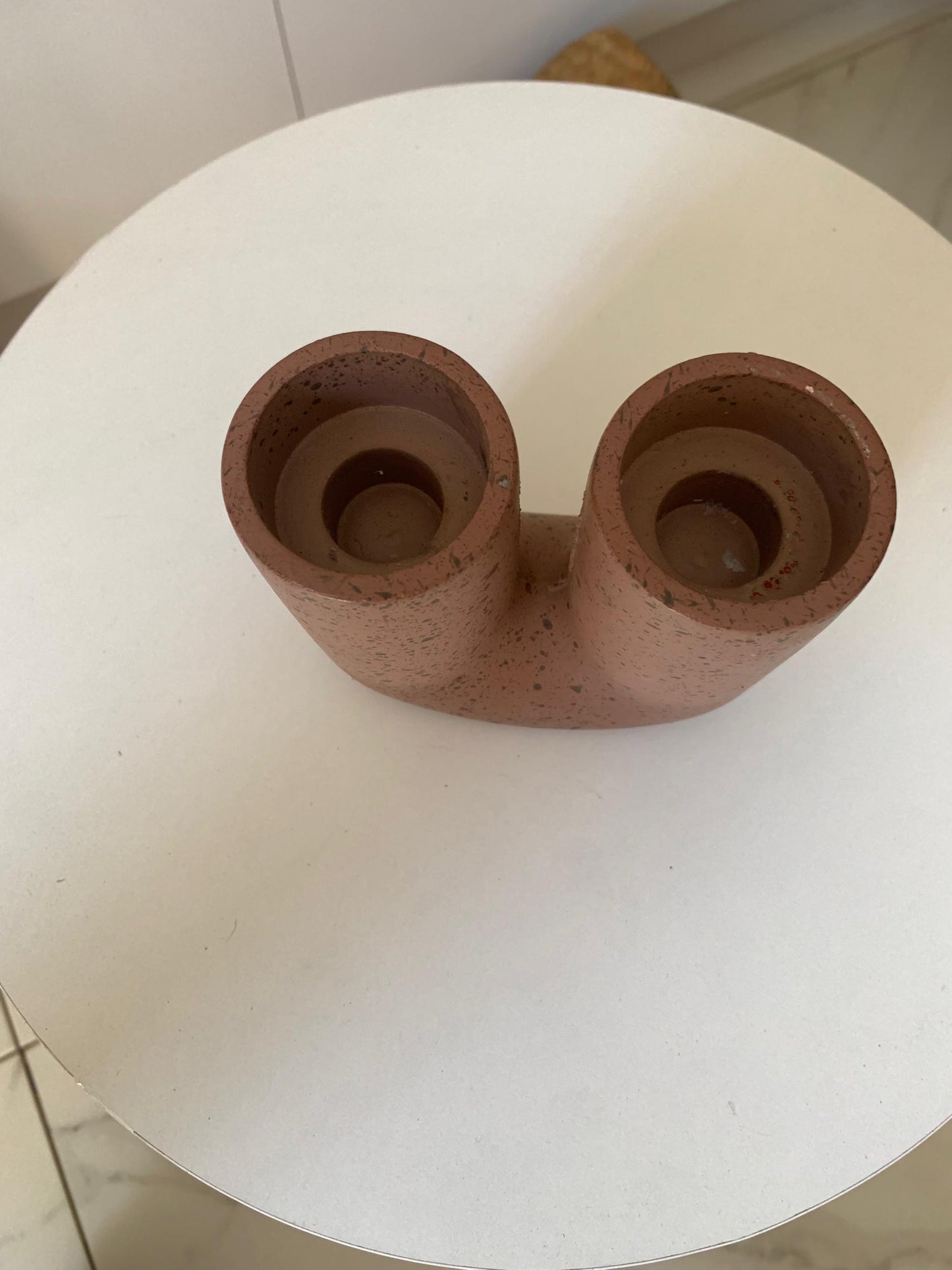 Bougeoir U effet granit