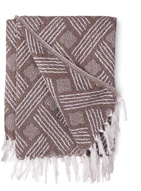 Plaid jacquard polyvalent 125 x 150 cm - Marron