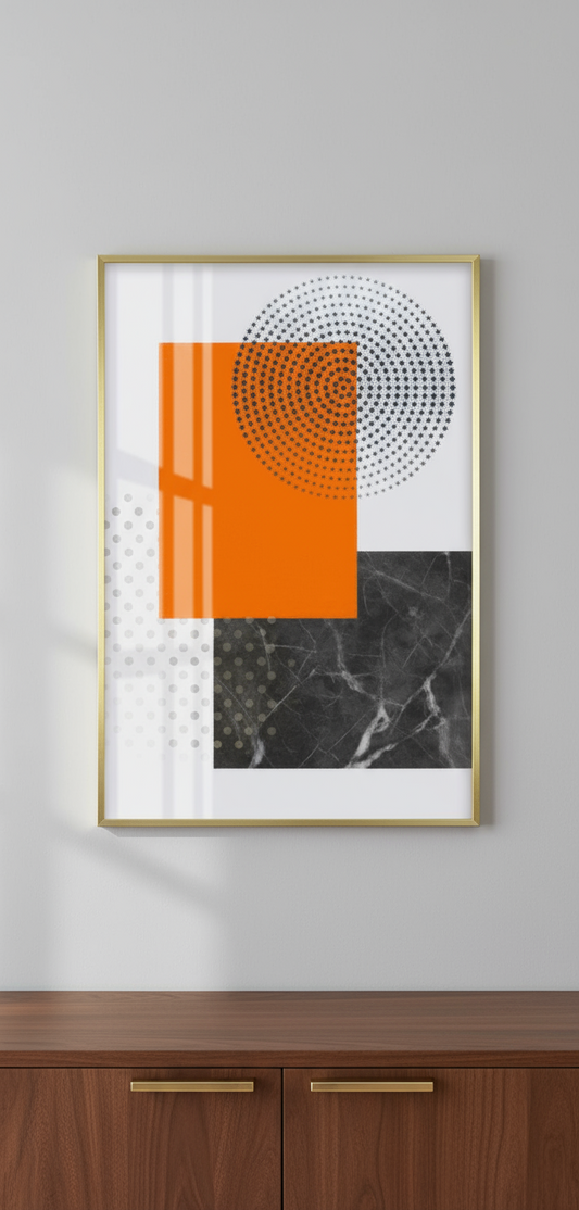 Tableau Abstrait Graphique Orange – 50x70 cm