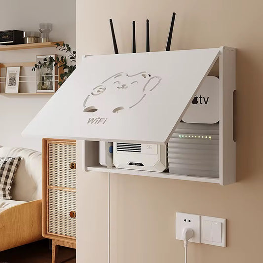 Boîte murale cache-box Wi-Fi – modèle design ajouré