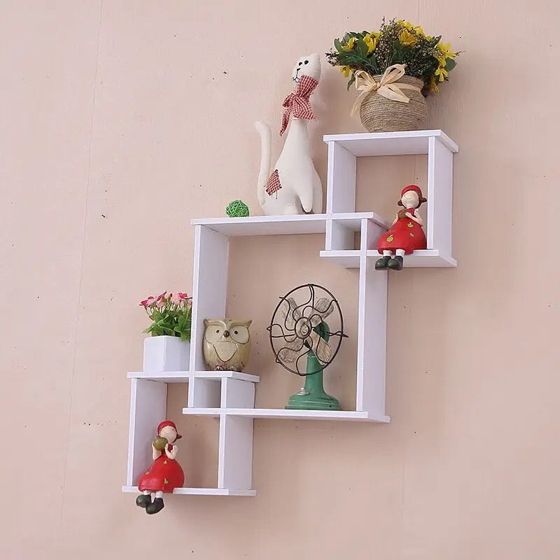 Étagère entrelacée blanche mdf