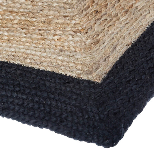 Tapis jute bord noir