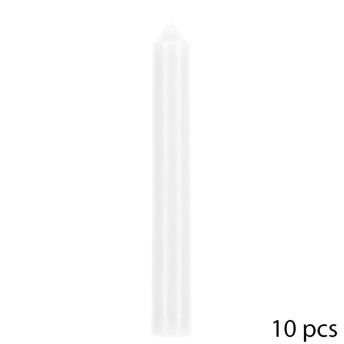 Bougies bâton many blanches - Lot de 10