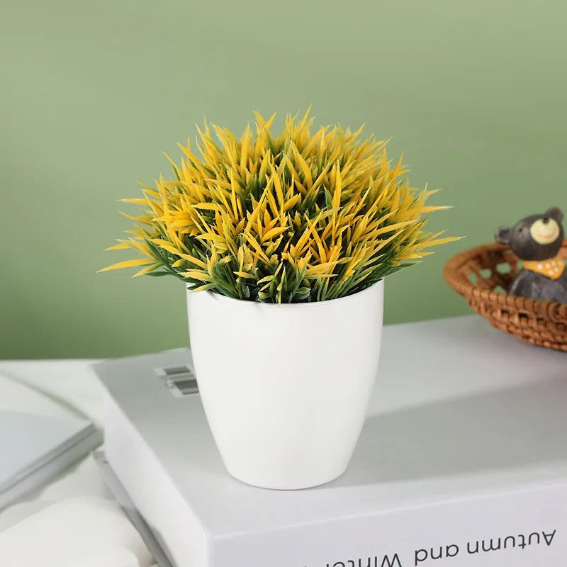 Mini pot fleurs artificielles colorées