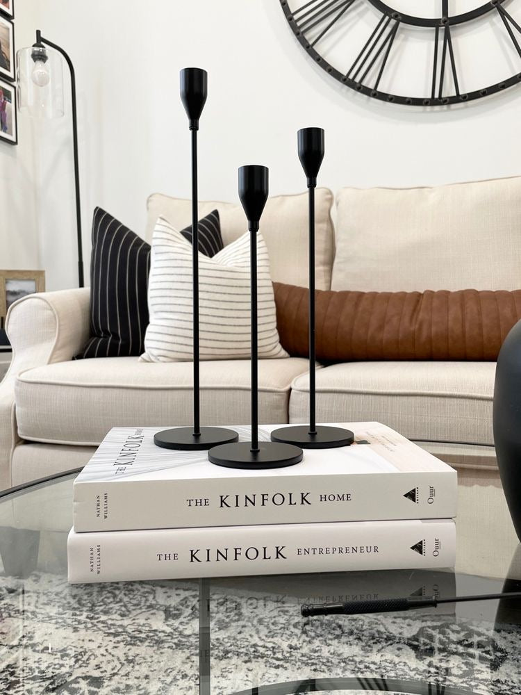 Trio bougeoirs chandeliers