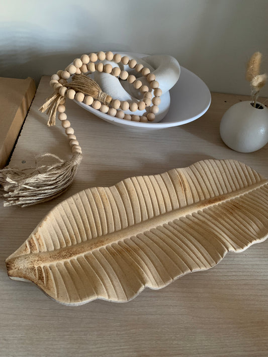 Coupelle Feuille en bois naturel