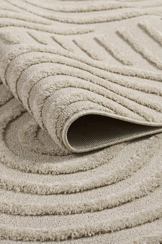 Tapis texturé beige – 140x200 cm