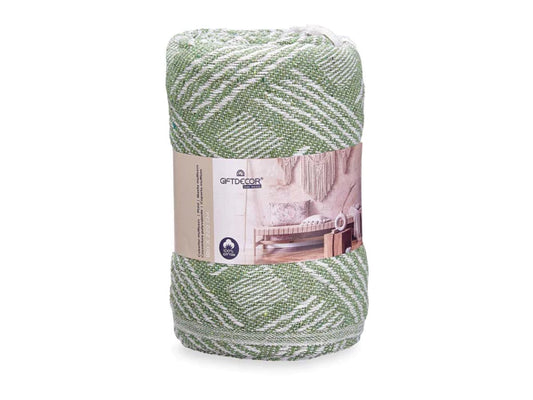 Plaid jacquard vert multi-usages 180 x 220 cm