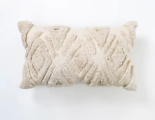Coussin texturé écru 30x50 cm