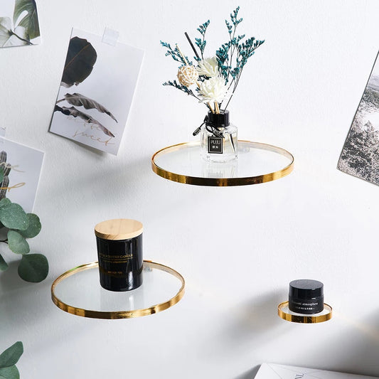 Trio étagères en verre