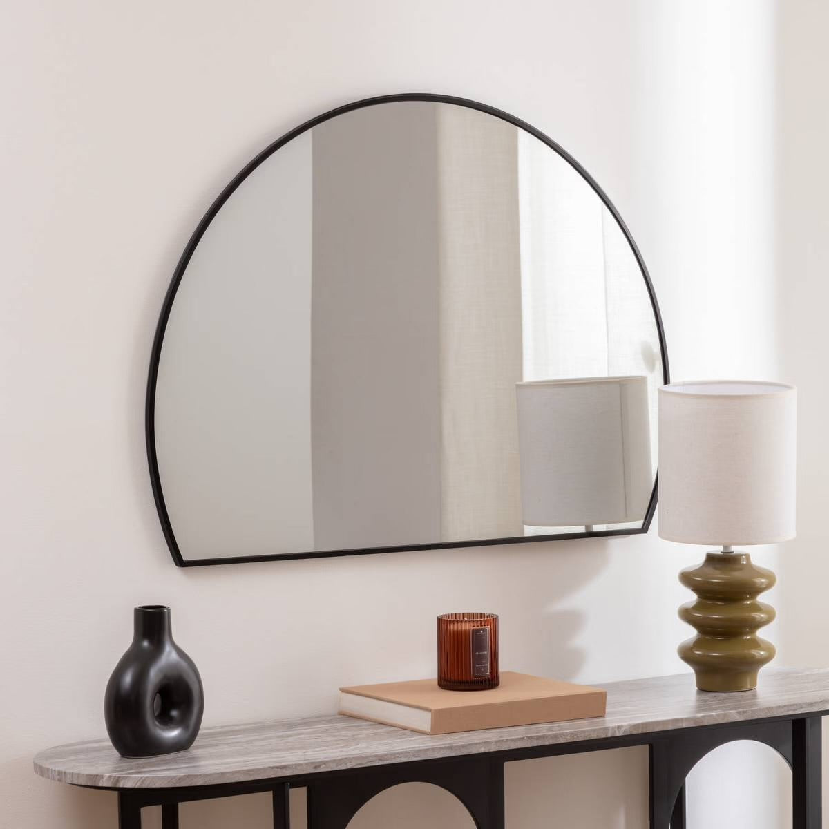 Miroir métal ALICE - 90 x 65 cm - Noir ou Doré