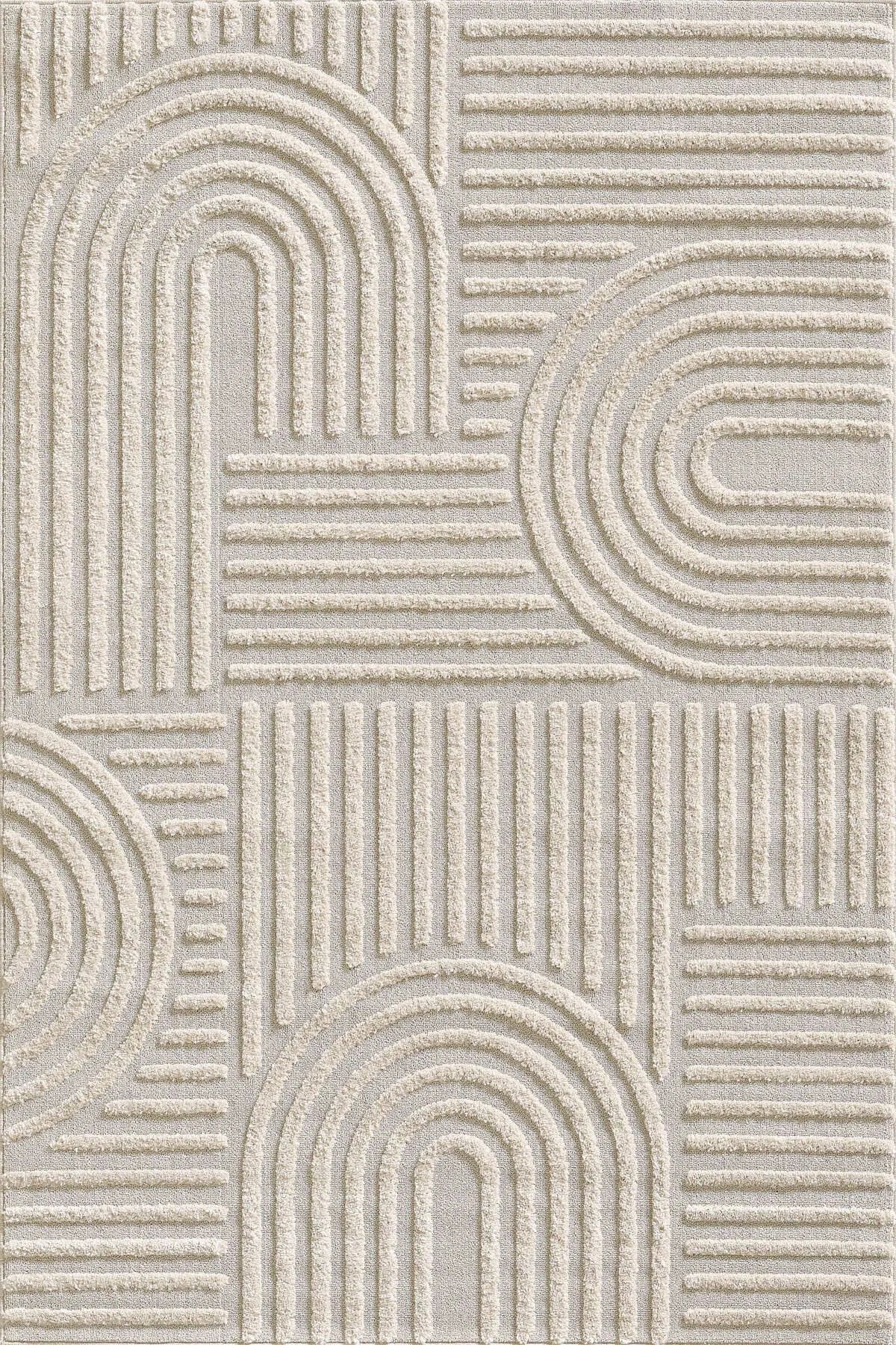 Tapis texturé beige – 140x200 cm