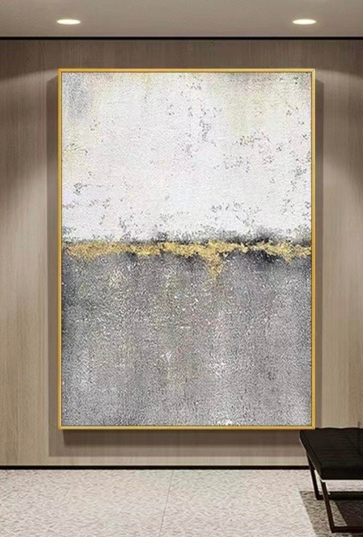 Tableau Abstrait Ligne dorée - 60x90 cm