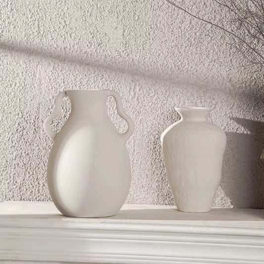 Vases Sculpturaux Blancs - Collection Wabi Sabi