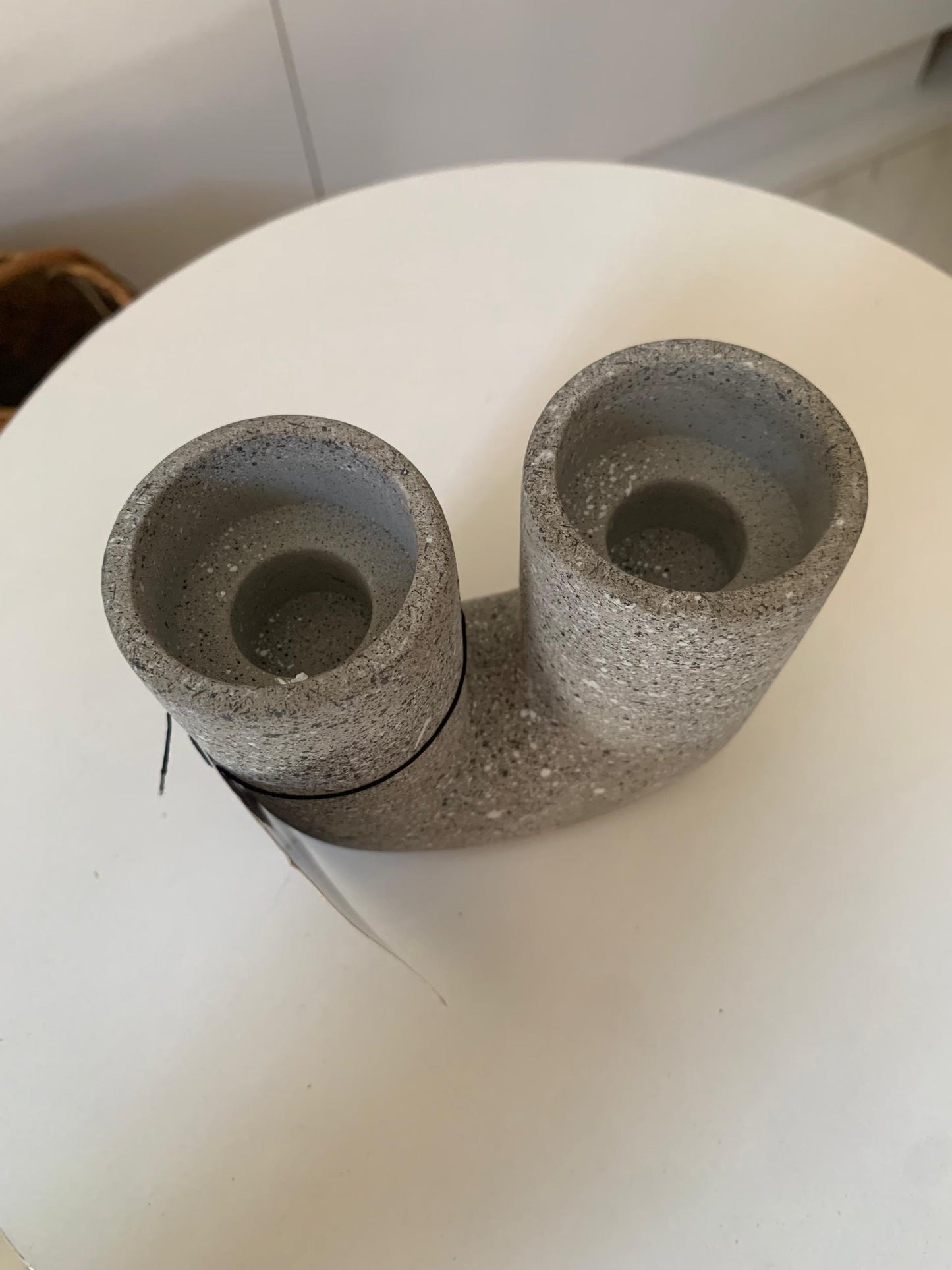 Bougeoir U effet granit