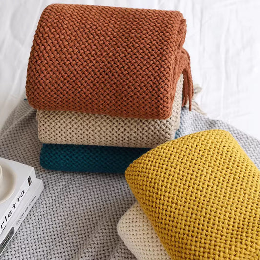 Plaid chunky Maya - maille XXL à franges