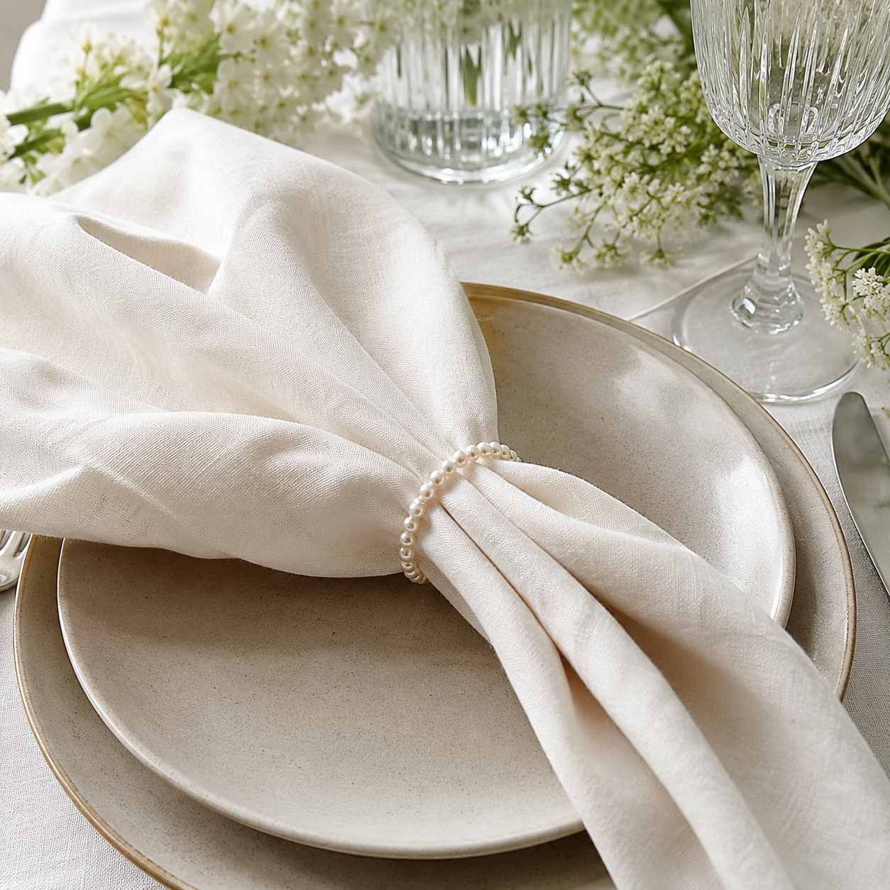 Ronds de Serviettes Perle x4