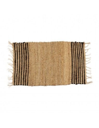 Tapis naturel à rayures noires 60x90 cm