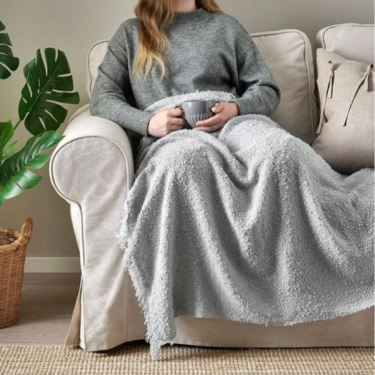 Plaid, jeté en maille douce