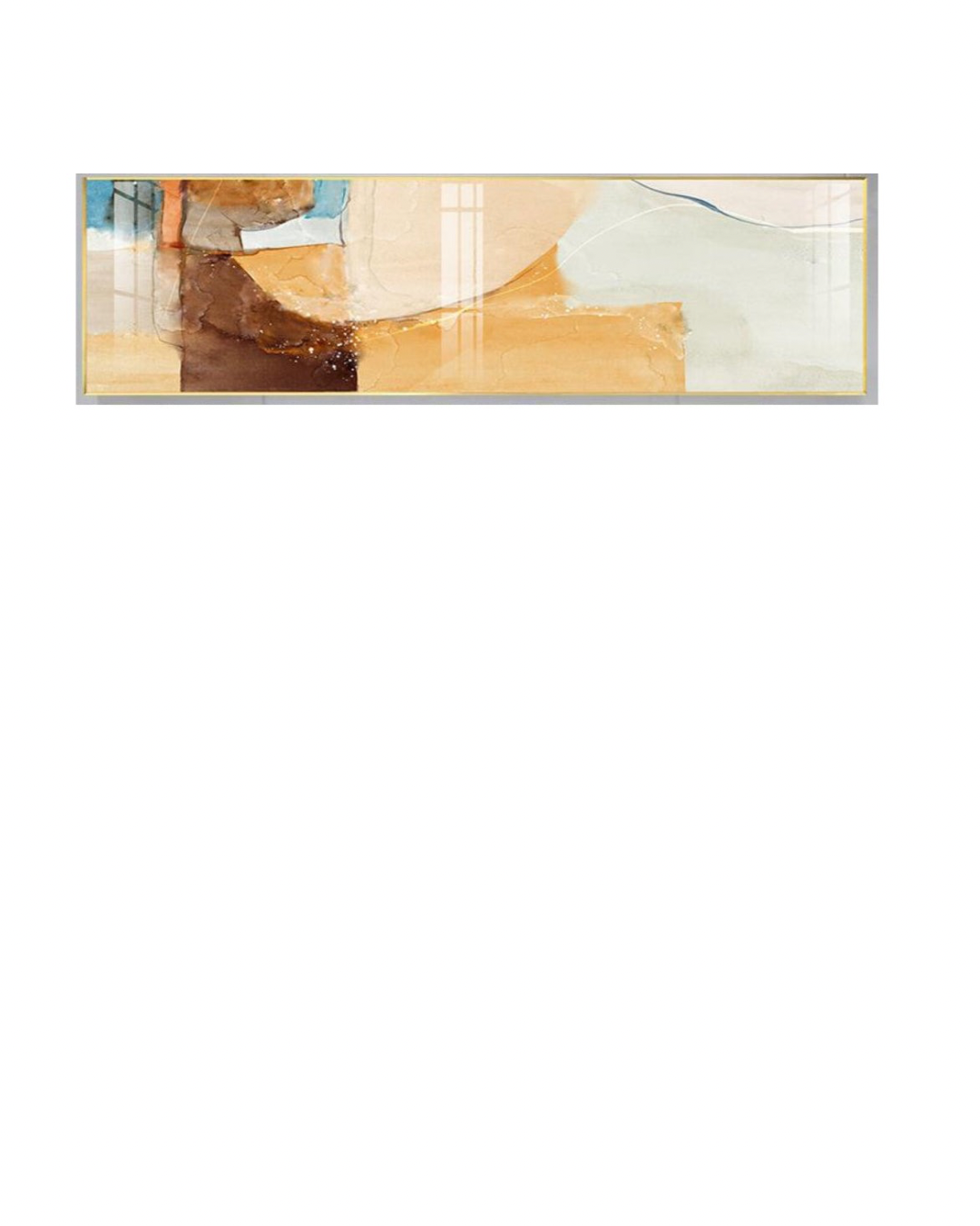 Tableau Abstrait Éclat Ocre - 70x150 cm