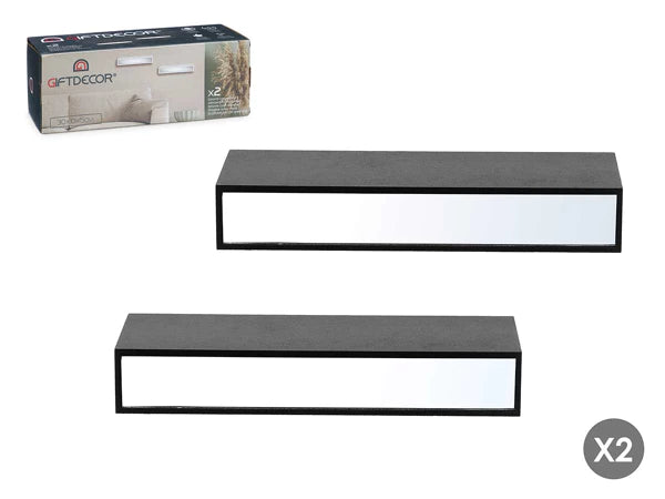 Duo étagères miroir 30 cm