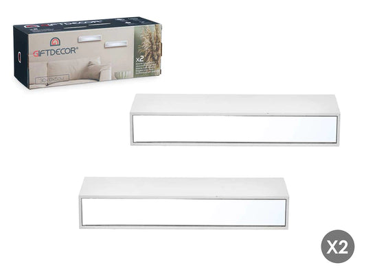Duo étagères miroir 30 cm