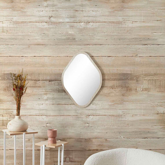 Miroir losange en bois clair 44x60cm - Elio