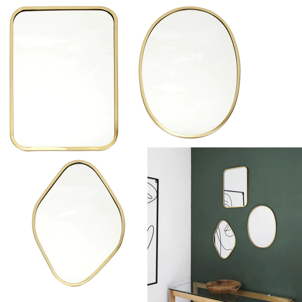 Trio miroirs contour doré