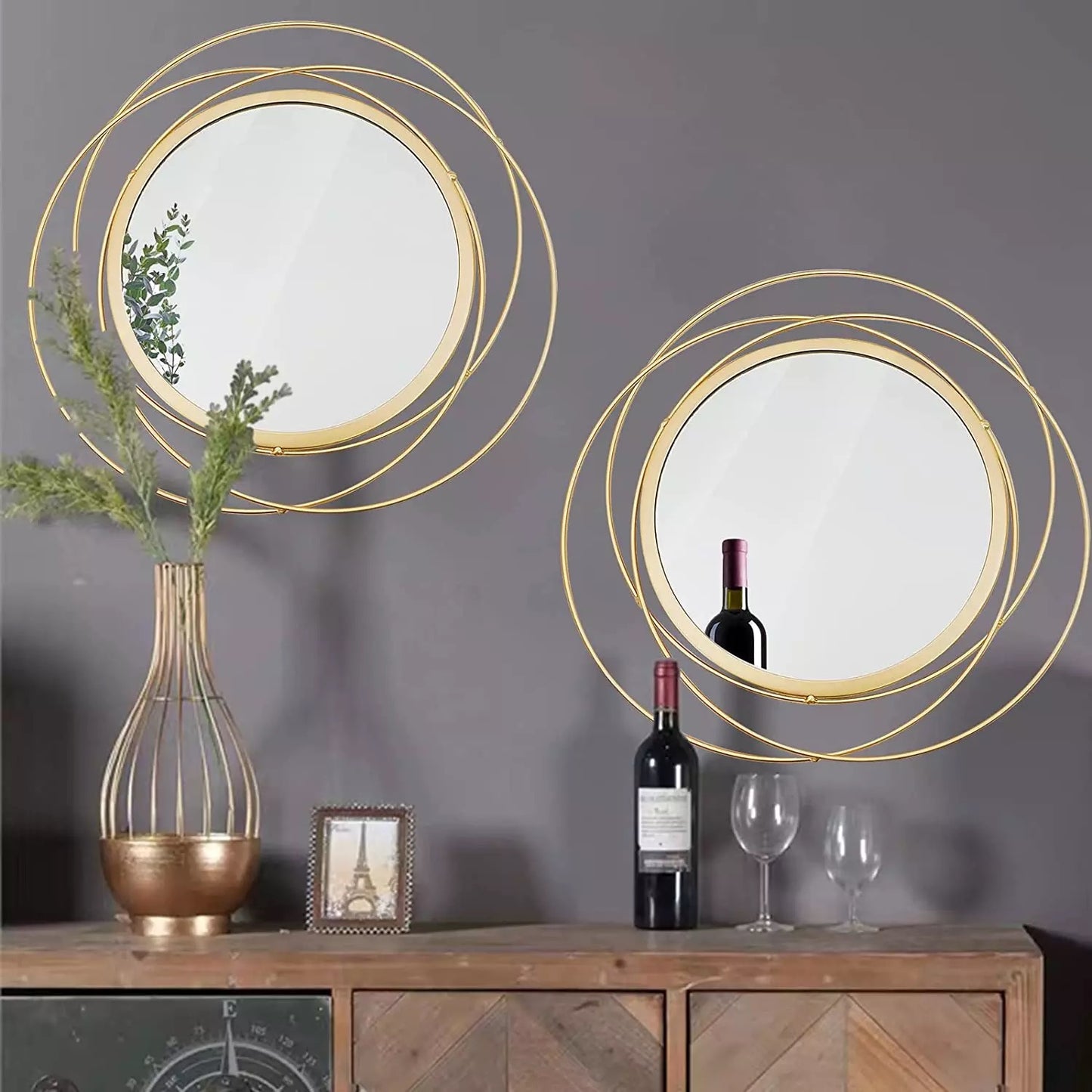 Duo miroirs design doré