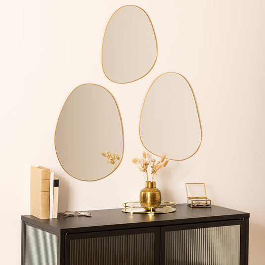 Miroirs muraux métal Orga Lida - Set de 3