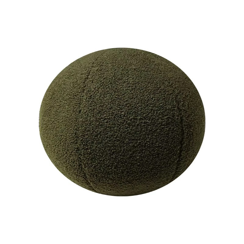 Coussin rond en laine bouclée