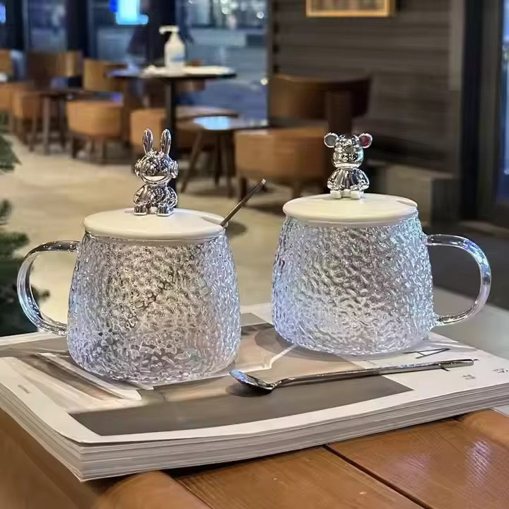 Mug en verre martelé