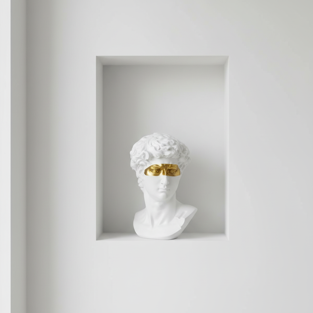 Déco à poser résine David yeux dorés