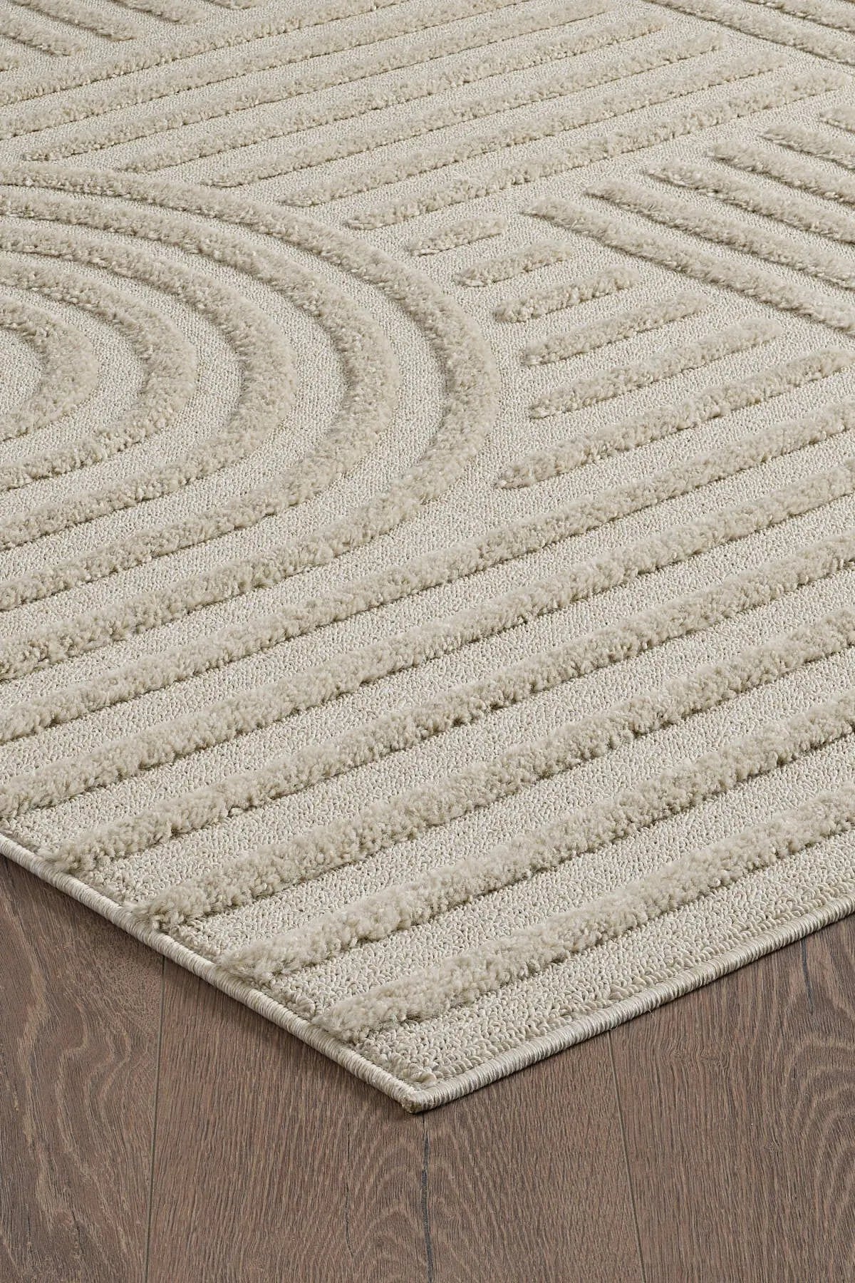Tapis texturé beige – 140x200 cm