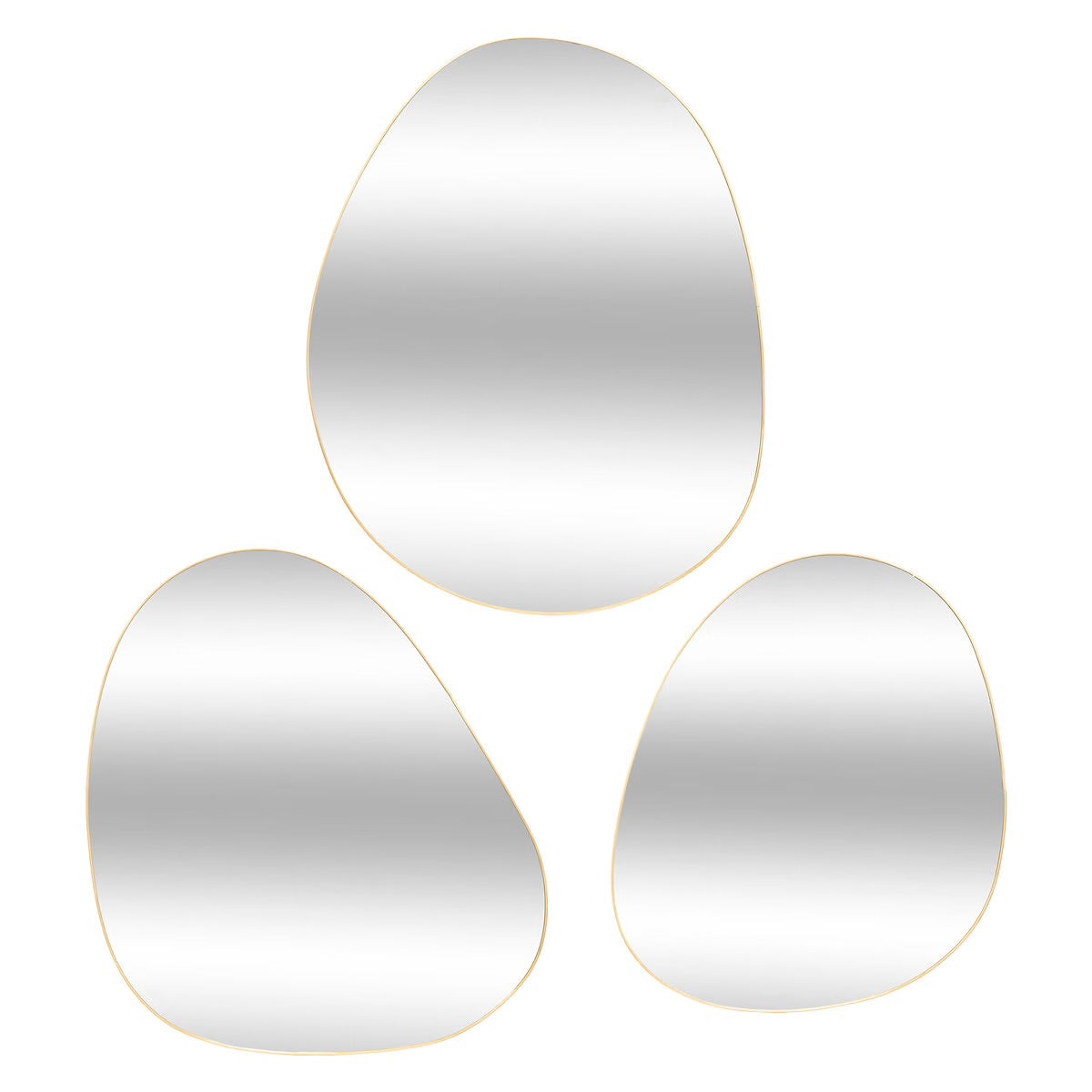 Miroirs muraux métal Orga Lida - Set de 3