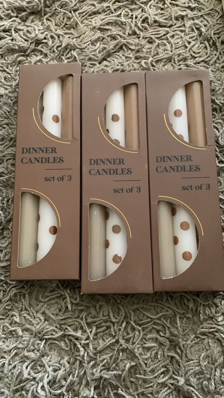 Trio bougies taupes