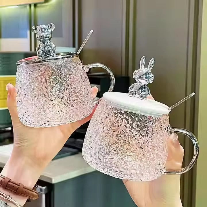 Mug en verre martelé