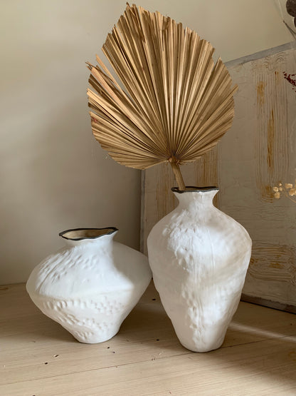 Duo vases blanc minéral - Collection Wabi Sabi