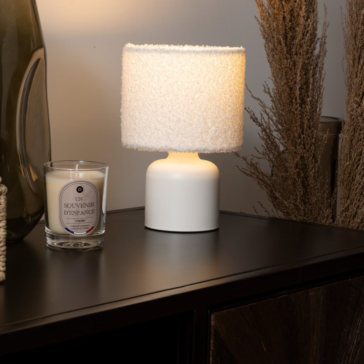 Lampe cylindre Bona bouclette H22