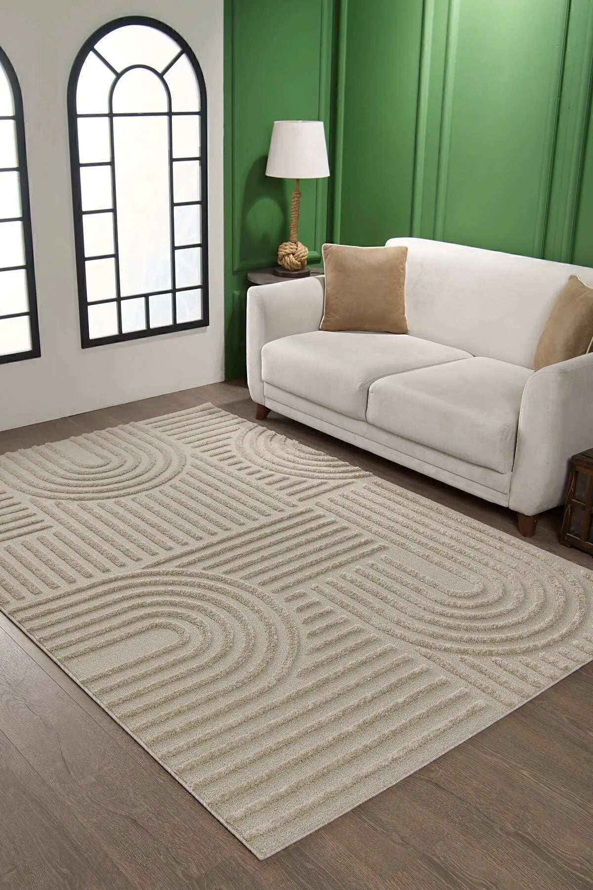 Tapis texturé beige – 140x200 cm