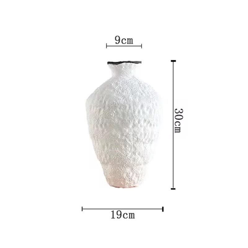 Duo vases blanc minéral - Collection Wabi Sabi