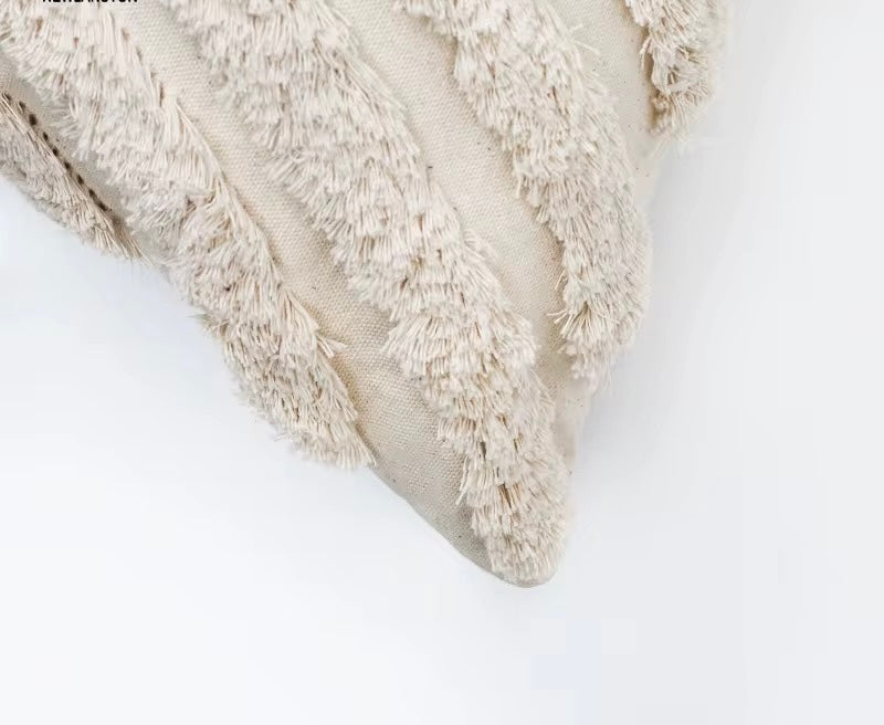 Coussin texturé écru 30x50 cm