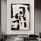 Tableau Abstrait Noir & Beige – 60x90 cm - Collection Wabi Sabi