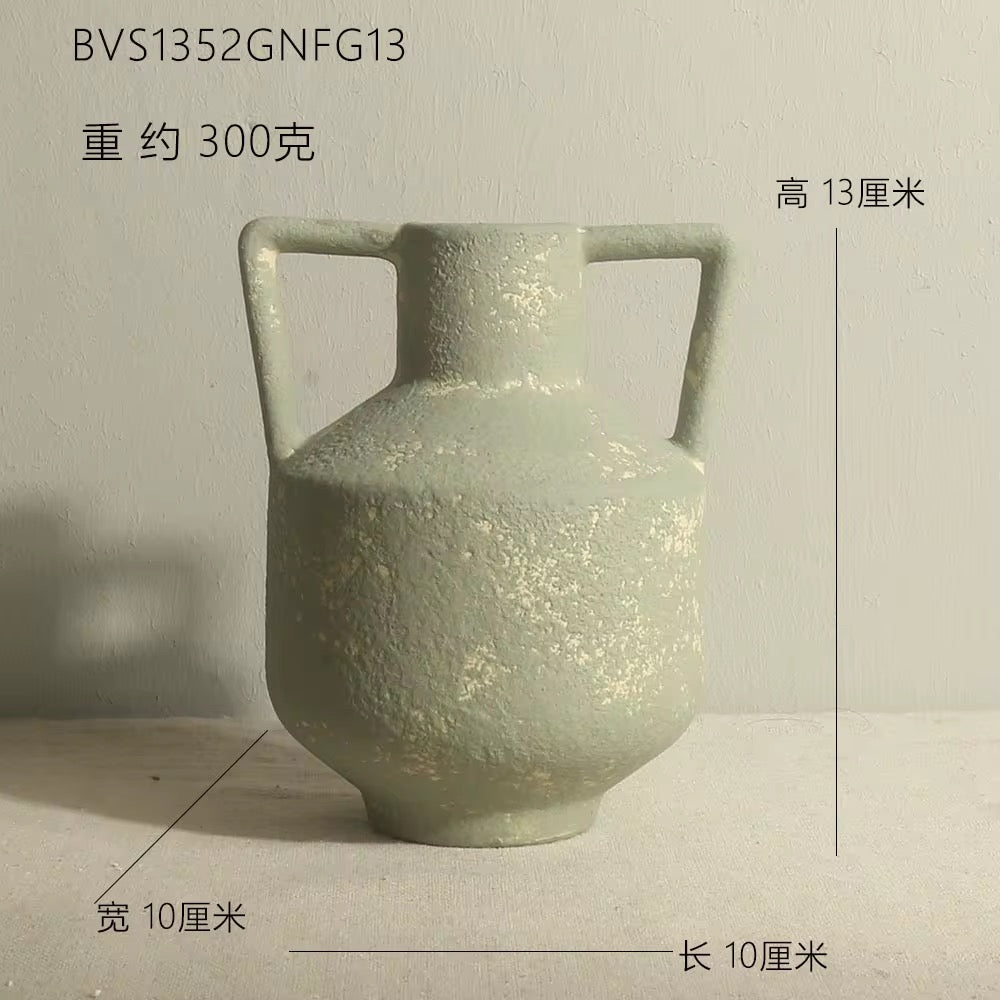Vases vert sauge - céramique texturée