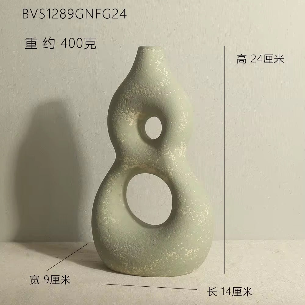 Vases vert sauge - céramique texturée