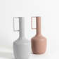 Vase acier à poignée rectangulaire - gris pastel ou rose nude